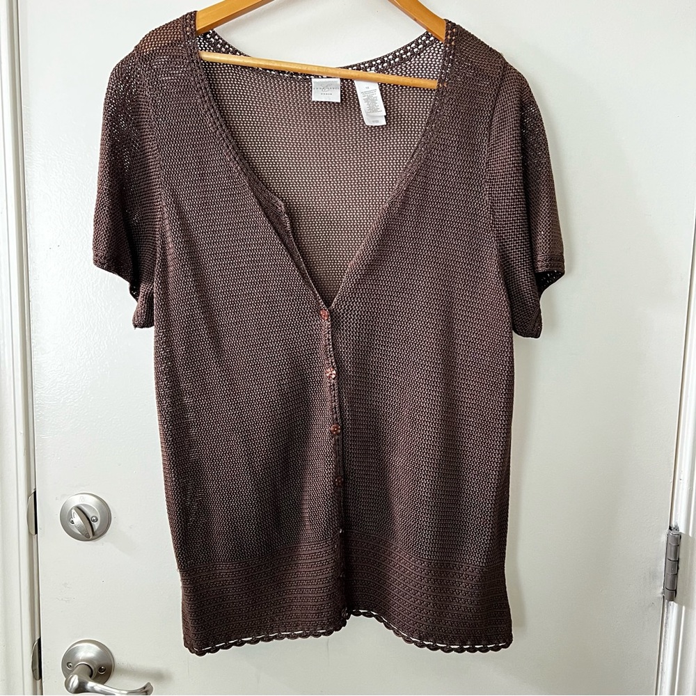 Vintage Crochet brown blouse